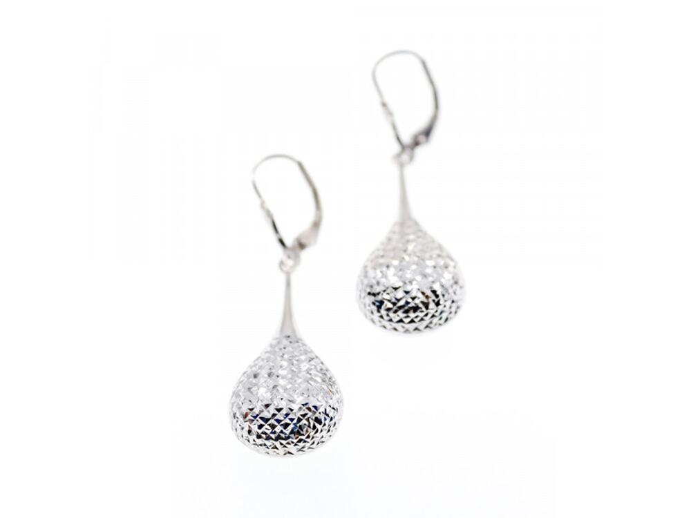 10 K White Gold Earrings Italy